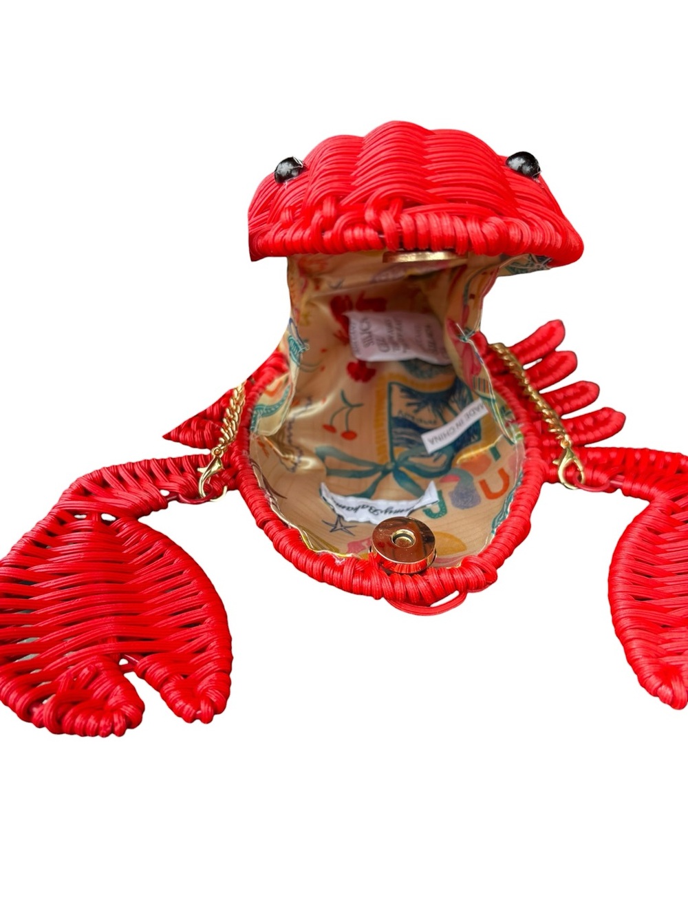 Red Woven Lobster Crossbody Bag - Picture 3 of 3